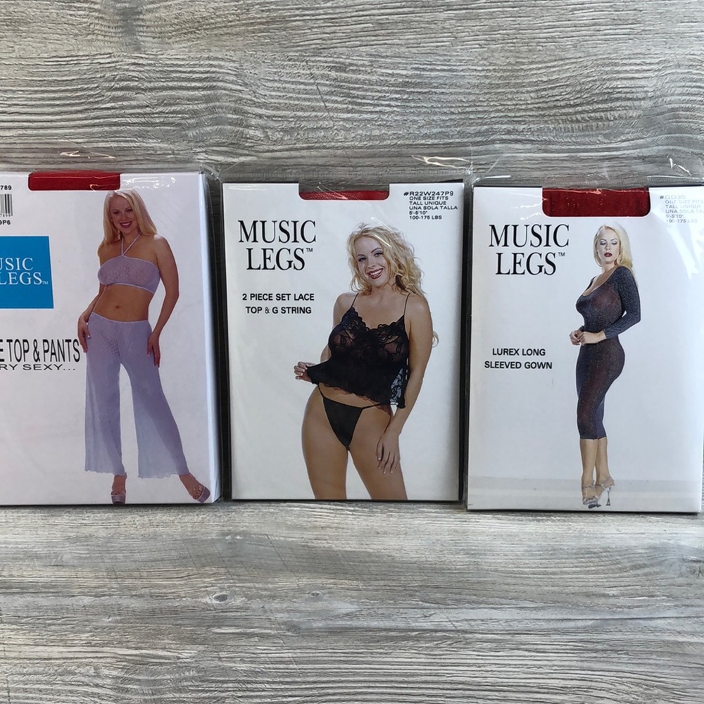 Music Legs Lingerie Lot of 3 Outfits